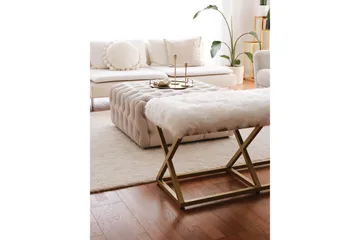 Murmu Sittpall 100 cm - Guld/Vit - Möbler - Fåtölj & stolar - Pall & puff - Fotpallar