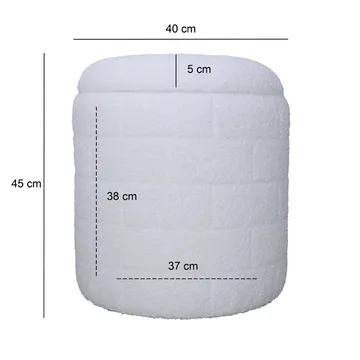 Navik Förvaringspall 40x40x45 cm med avtagbart lock - vit - Möbler - Fåtölj & stolar - Pall & puff - Sittpuff