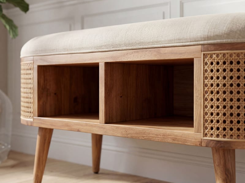 Nelor Sittbänk 90 cm med sits i wienerflätning - Möbler - Fåtölj & stolar - Pall & puff - Fotpallar