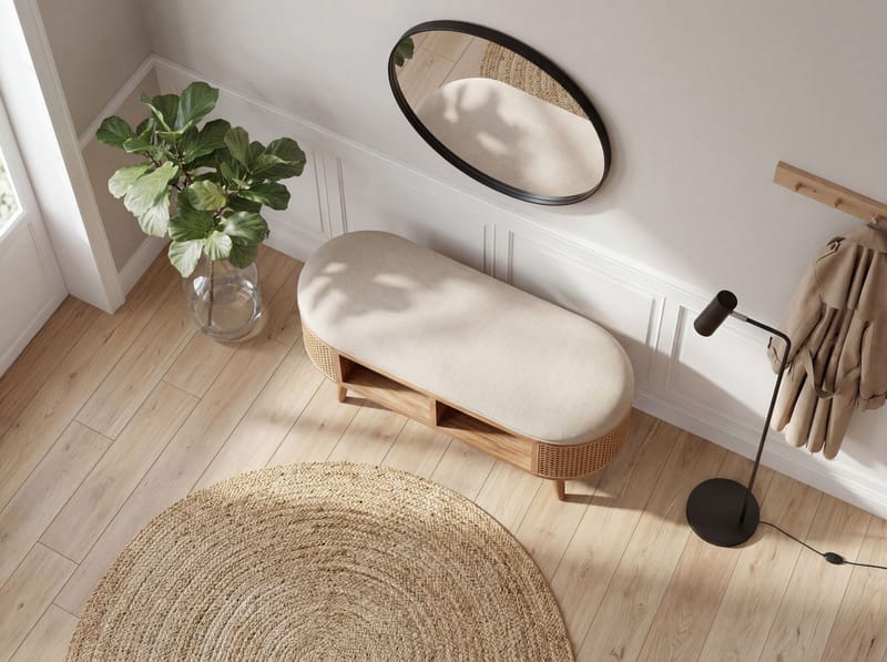 Nelor Sittbänk 90 cm med sits i wienerflätning - Möbler - Fåtölj & stolar - Pall & puff - Fotpallar