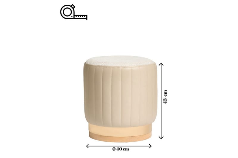 Neylor Fotpall 40 cm - Beige - Möbler - Fåtölj & stolar - Pall & puff - Fotpallar