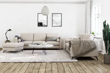 Ocean Lyx Fotpall - Beige - Möbler - Fåtölj & stolar - Pall & puff - Fotpallar