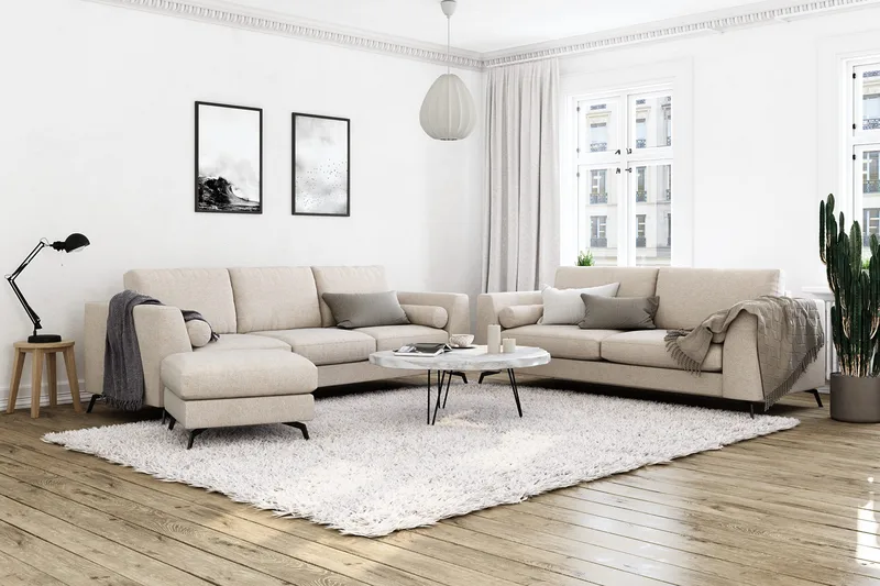 Ocean Lyx Fotpall - Beige - Möbler - Fåtölj & stolar - Pall & puff - Fotpallar
