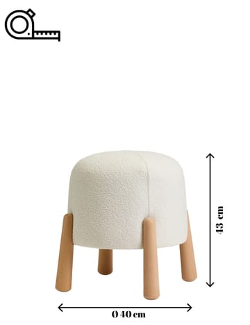 Orryn Sittpuff 40 cm Rund - Vit - Möbler - Fåtölj & stolar - Pall & puff - Sittpuff