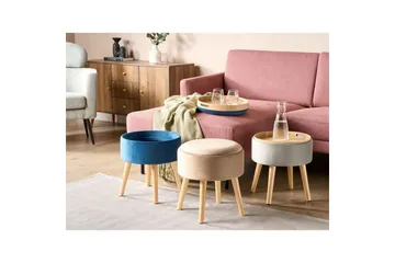 Pall Neely Beige - Beige - Möbler - Fåtölj & stolar - Pall & puff - Fotpallar