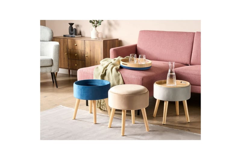 Pall Neely Beige - Beige - Möbler - Fåtölj & stolar - Pall & puff - Fotpallar