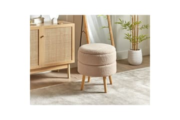 Pall Okaton Beige/ljust trä - Beige/ljust trä - Möbler - Fåtölj & stolar - Pall & puff - Fotpallar