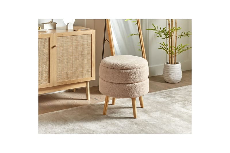 Pall Okaton Beige/ljust trä - Beige/ljust trä - Möbler - Fåtölj & stolar - Pall & puff - Fotpallar