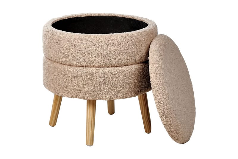 Pall Okaton Beige/ljust trä - Beige/ljust trä - Möbler - Fåtölj & stolar - Pall & puff - Fotpallar