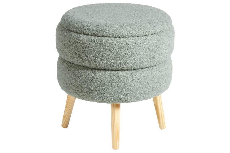 Pall Okaton Grönt/ljust trä - Grönt/ljust trä - Möbler - Fåtölj & stolar - Pall & puff - Fotpallar