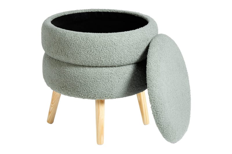 Pall Okaton Grönt/ljust trä - Grönt/ljust trä - Möbler - Fåtölj & stolar - Pall & puff - Fotpallar