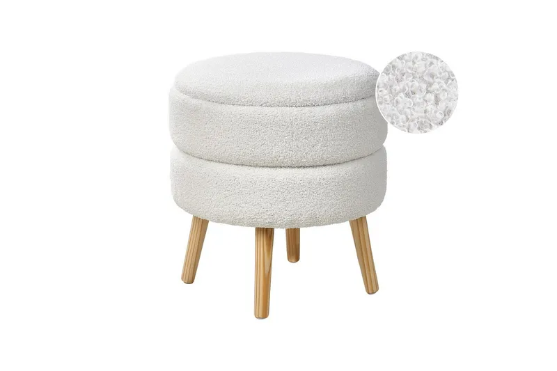 Pall Okaton Vit/ljust trä, Vit/ljust trä