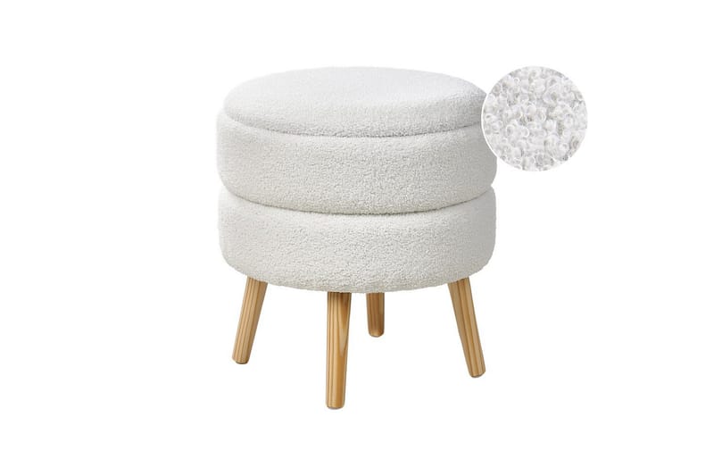 Pall Okaton Vit/ljust trä - Vit/ljust trä - Möbler - Fåtölj & stolar - Pall & puff - Fotpallar