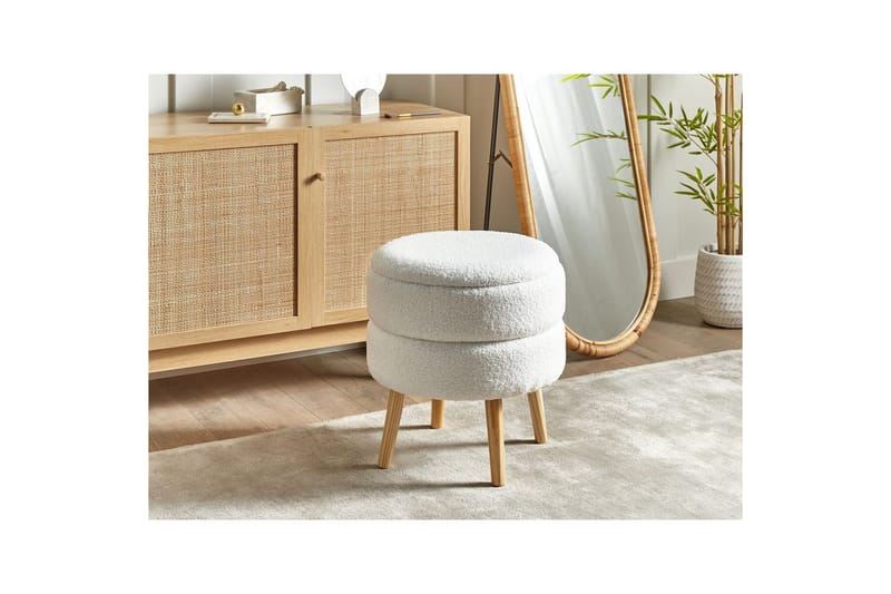 Pall Okaton Vit/ljust trä - Vit/ljust trä - Möbler - Fåtölj & stolar - Pall & puff - Fotpallar