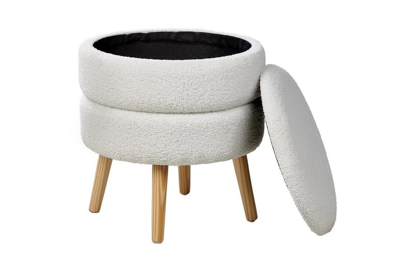 Pall Okaton Vit/ljust trä - Vit/ljust trä - Möbler - Fåtölj & stolar - Pall & puff - Fotpallar