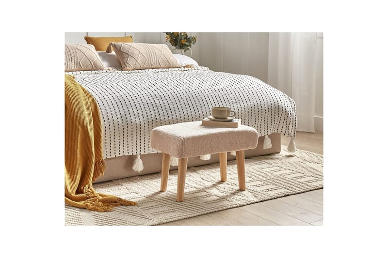 Pall Takoma Beige/ljust trä - Beige/ljust trä - Möbler - Fåtölj & stolar - Pall & puff - Fotpallar