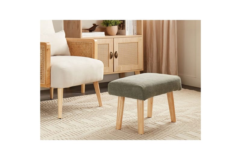 Pall Takoma II Grönt/ljust trä - Grönt/ljust trä - Möbler - Fåtölj & stolar - Pall & puff - Fotpallar