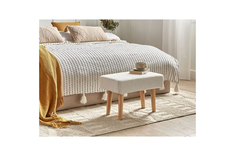 Pall Takoma Vit/ljust trä - Vit/ljust trä - Möbler - Fåtölj & stolar - Pall & puff - Fotpallar