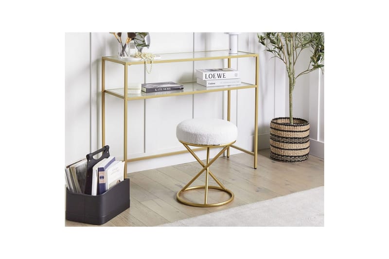 Pall Presho Vitt/guld - Vitt/guld - Möbler - Fåtölj & stolar - Pall & puff - Fotpallar