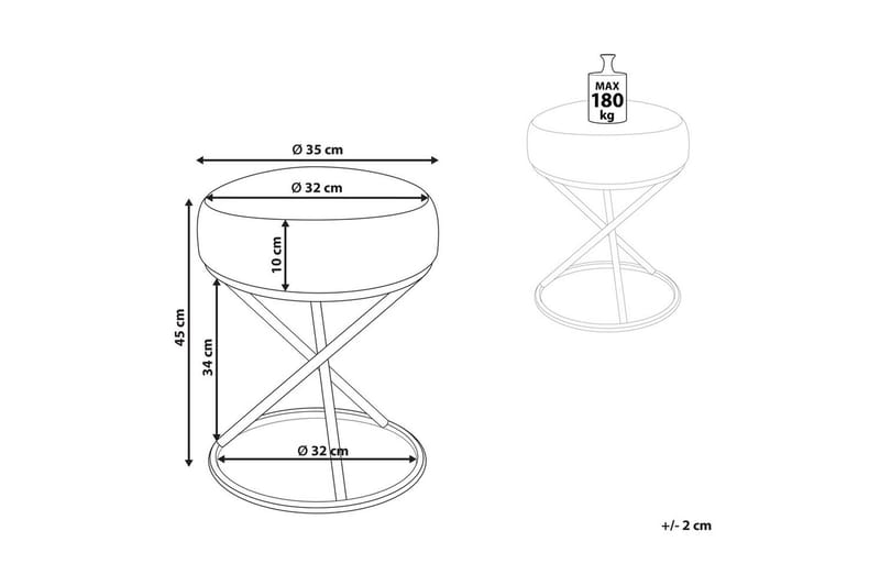 Pall Presho Vitt/guld - Vitt/guld - Möbler - Fåtölj & stolar - Pall & puff - Fotpallar