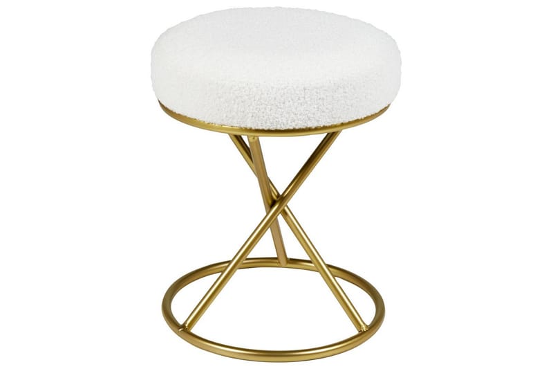 Pall Presho Vitt/guld - Vitt/guld - Möbler - Fåtölj & stolar - Pall & puff - Fotpallar