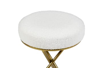 Pall Presho Vitt/guld - Vitt/guld - Möbler - Fåtölj & stolar - Pall & puff - Fotpallar