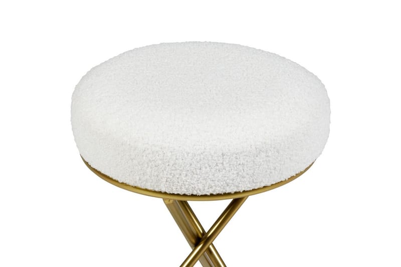 Pall Presho Vitt/guld - Vitt/guld - Möbler - Fåtölj & stolar - Pall & puff - Fotpallar