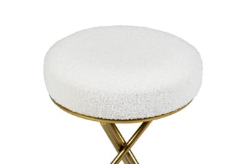 Pall Presho Vitt/guld - Vitt/guld - Möbler - Fåtölj & stolar - Pall & puff - Fotpallar