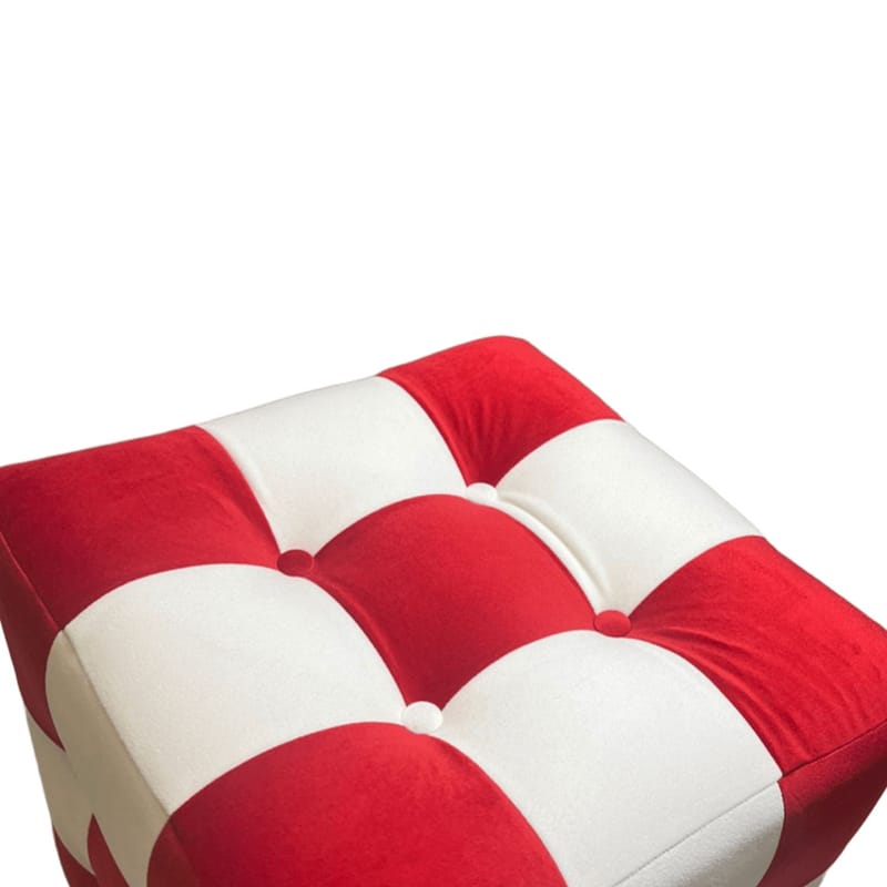 Peticire Sittpuff 42 cm - Röd och vit - Möbler - Fåtölj & stolar - Pall & puff - Sittpuff