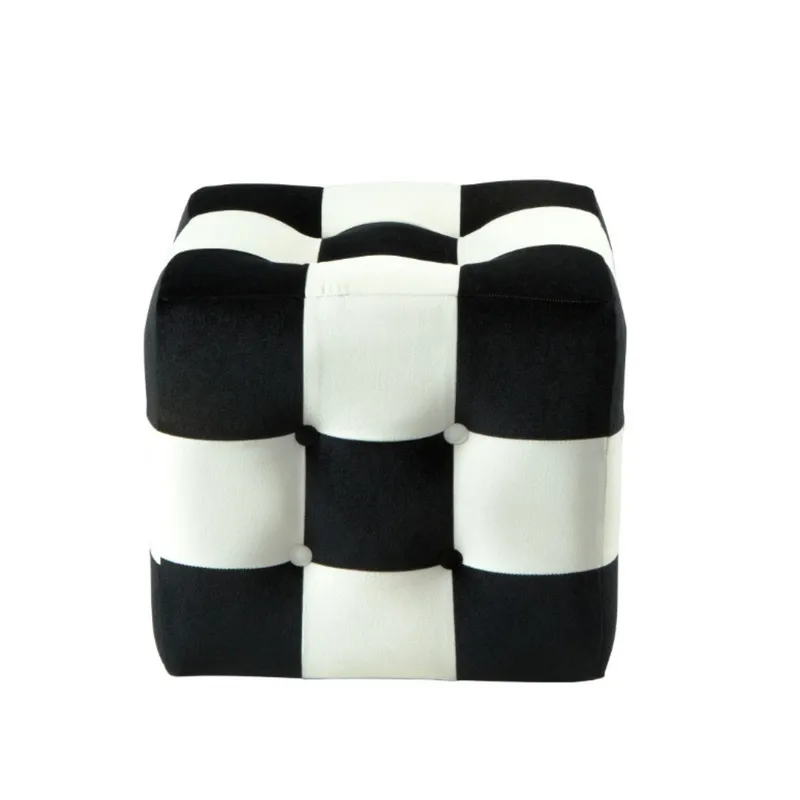 Peticire Sittpuff 42 cm, Svart och vit