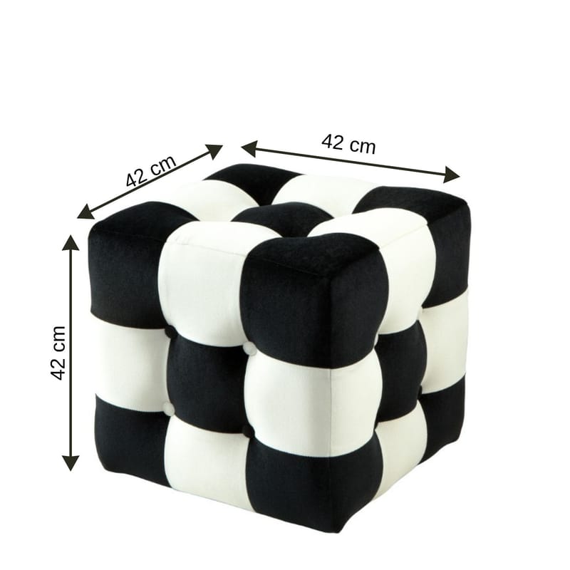 Peticire Sittpuff 42 cm - Svart/Vit - Möbler - Fåtölj & stolar - Pall & puff - Sittpuff