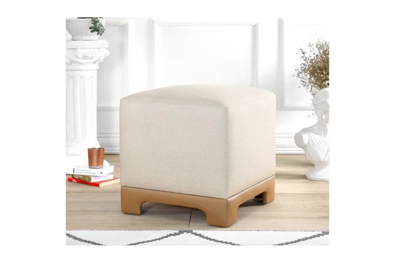 Puff Belarville Grädde / Beige - Grädde / Beige - Möbler - Fåtölj & stolar - Pall & puff - Sittpuff