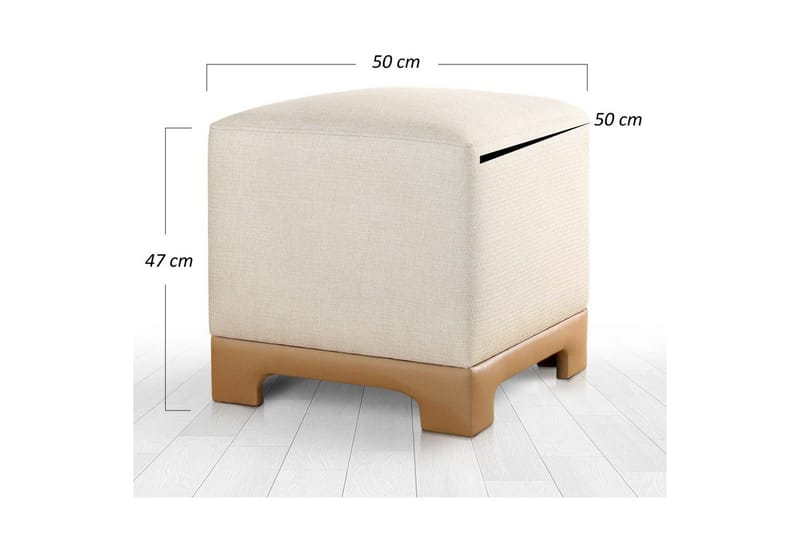 Puff Belarville Grädde / Beige - Grädde / Beige - Möbler - Fåtölj & stolar - Pall & puff - Sittpuff