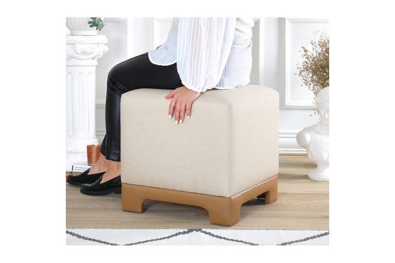 Puff Belarville Grädde / Beige - Grädde / Beige - Möbler - Fåtölj & stolar - Pall & puff - Sittpuff
