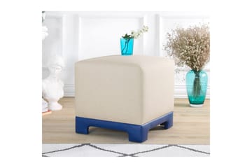 Puff Belarville Grädde / Blå - Grädde / Blå - Möbler - Fåtölj & stolar - Pall & puff - Sittpuff