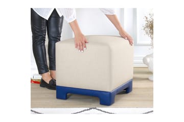 Puff Belarville Grädde / Blå - Grädde / Blå - Möbler - Fåtölj & stolar - Pall & puff - Sittpuff