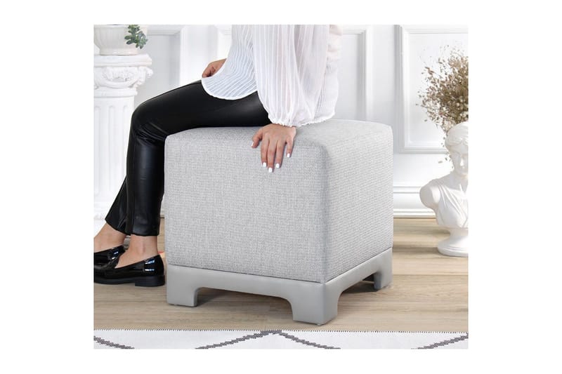 Puff Belarville Grå - Grå - Möbler - Fåtölj & stolar - Pall & puff - Sittpuff