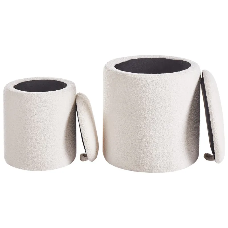 Puff Berea 2-pack - Vit - Möbler - Fåtölj & stolar - Pall & puff - Sittpuff