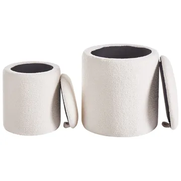 Puff Berea 2-pack - Vit - Möbler - Fåtölj & stolar - Pall & puff - Sittpuff