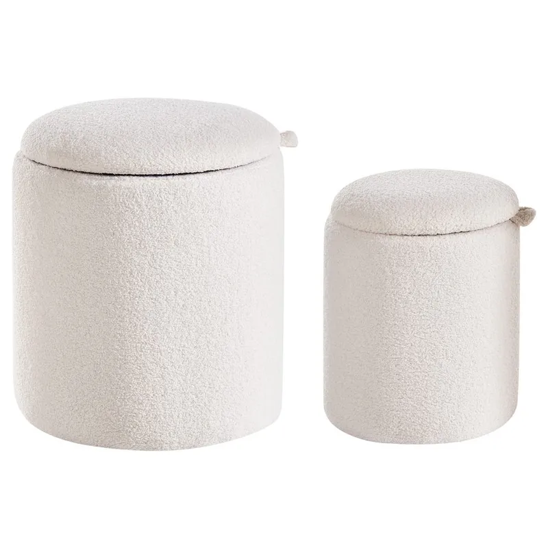 Puff Berea 2-pack - Vit - Möbler - Fåtölj & stolar - Pall & puff - Sittpuff