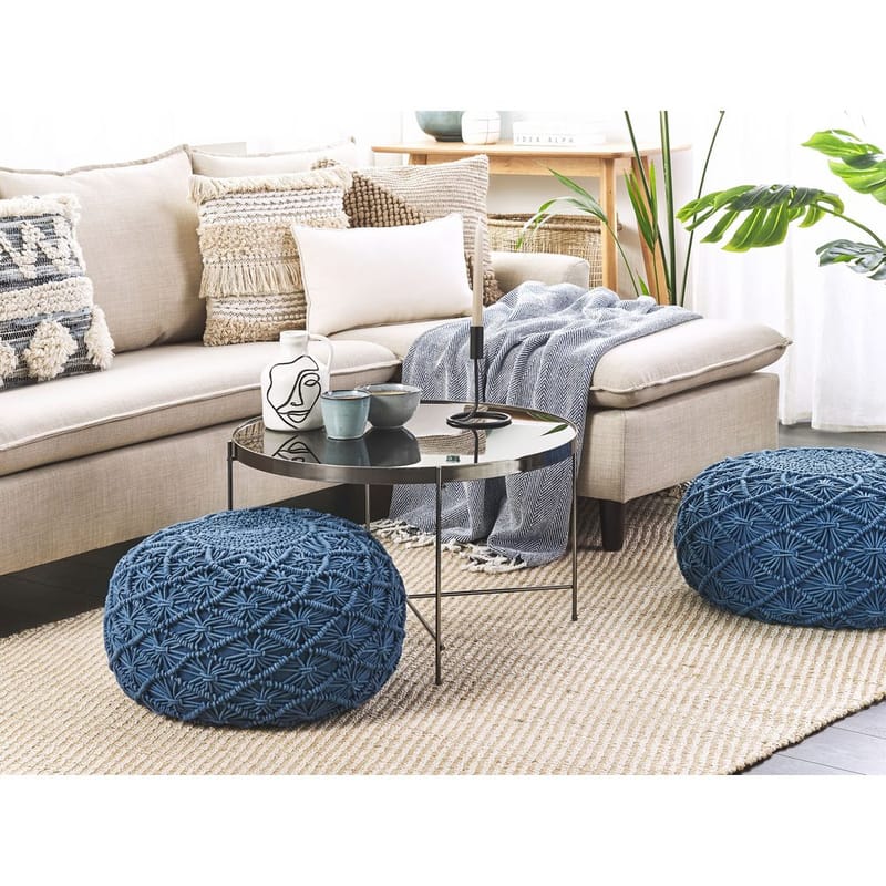 Puff Berkane - Blå/50x50x30 - Möbler - Fåtölj & stolar - Pall & puff - Sittpuff