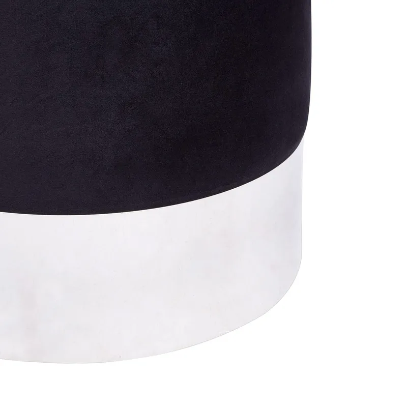 Puff Brigitte - Svart, Silver - Möbler - Fåtölj & stolar - Pall & puff - Sittpuff