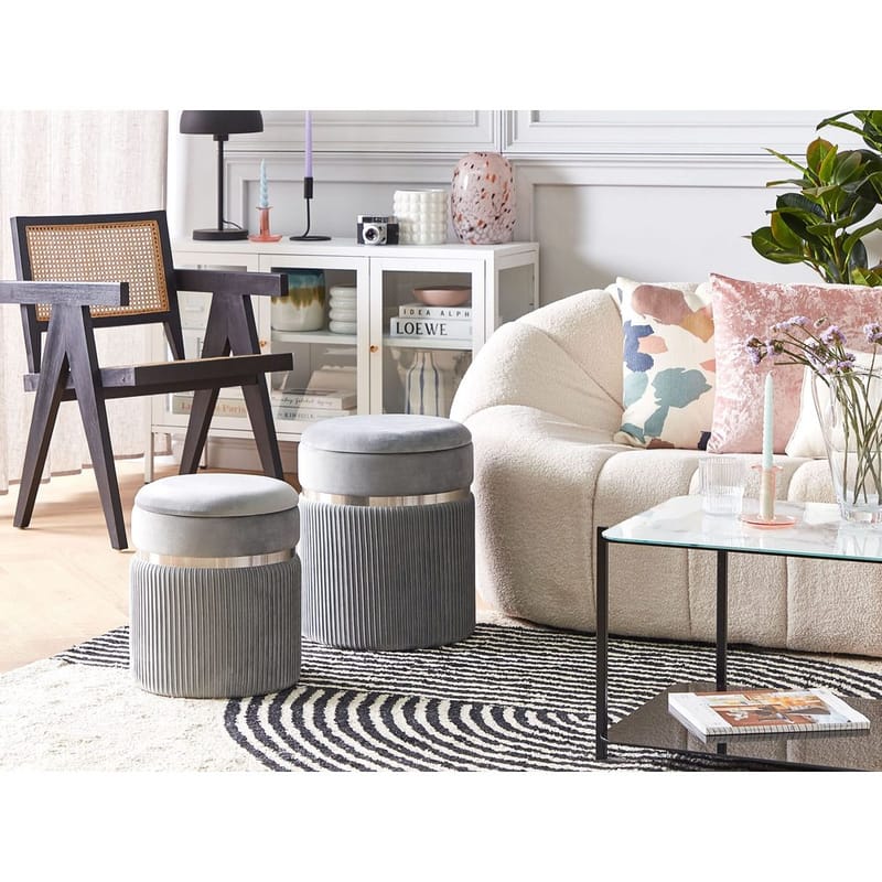 Puff Camdenton 2-pack - Grå - Möbler - Fåtölj & stolar - Pall & puff - Sittpuff