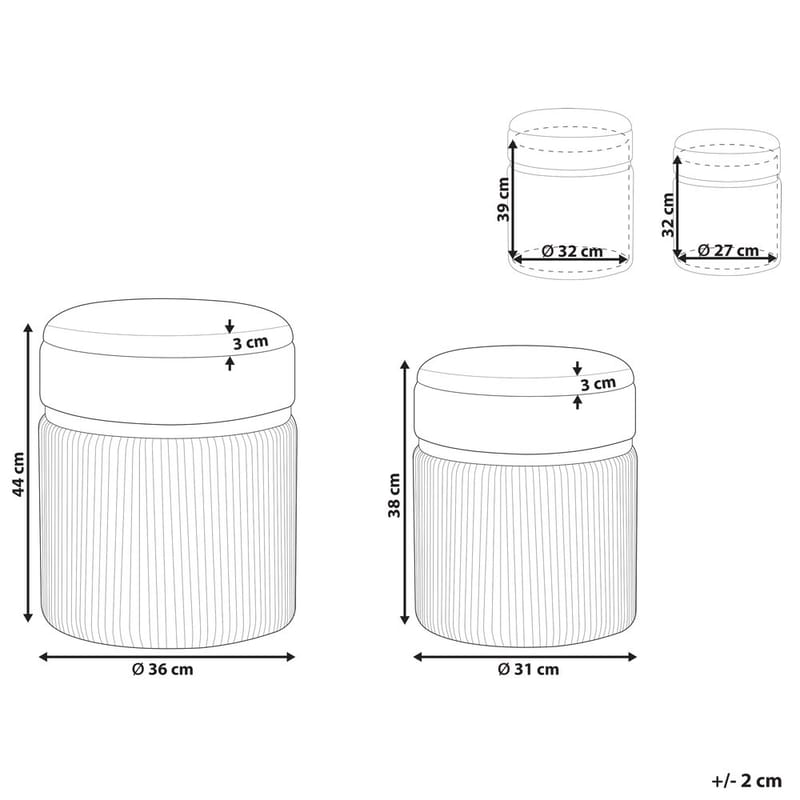 Puff Camdenton 2-pack - Vit - Möbler - Fåtölj & stolar - Pall & puff - Sittpuff