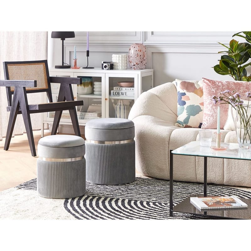 Puff Camdenton 2-pack - Grå - Möbler - Fåtölj & stolar - Pall & puff - Sittpuff