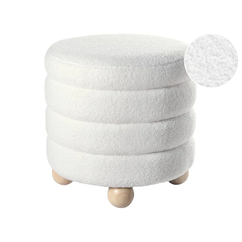 Puff Chilly - Vit, ljust trä - Möbler - Fåtölj & stolar - Pall & puff - Sittpuff