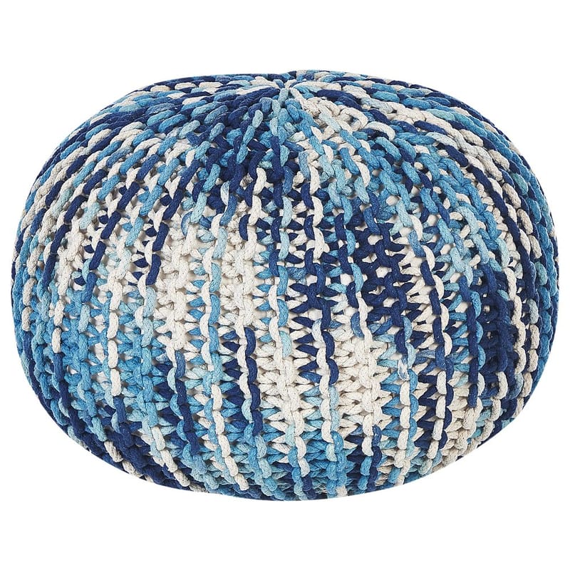 Puff Conrad - Vit, Blå - Möbler - Fåtölj & stolar - Pall & puff - Sittpuff