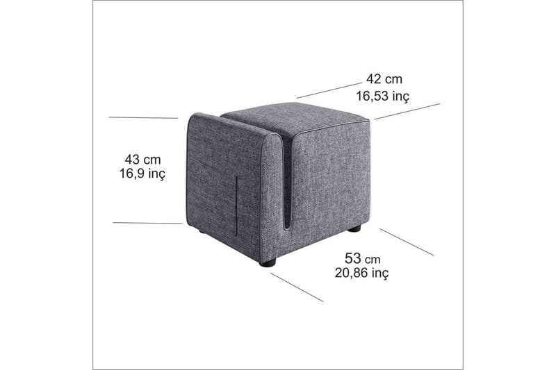 Puff Djarhint Grå - Grå - Möbler - Fåtölj & stolar - Pall & puff - Sittpuff