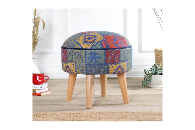 Puff Keliorbury Blå - Blå - Möbler - Fåtölj & stolar - Pall & puff - Sittpuff