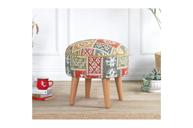 Puff Keliorbury Vit - Vit - Möbler - Fåtölj & stolar - Pall & puff - Sittpuff